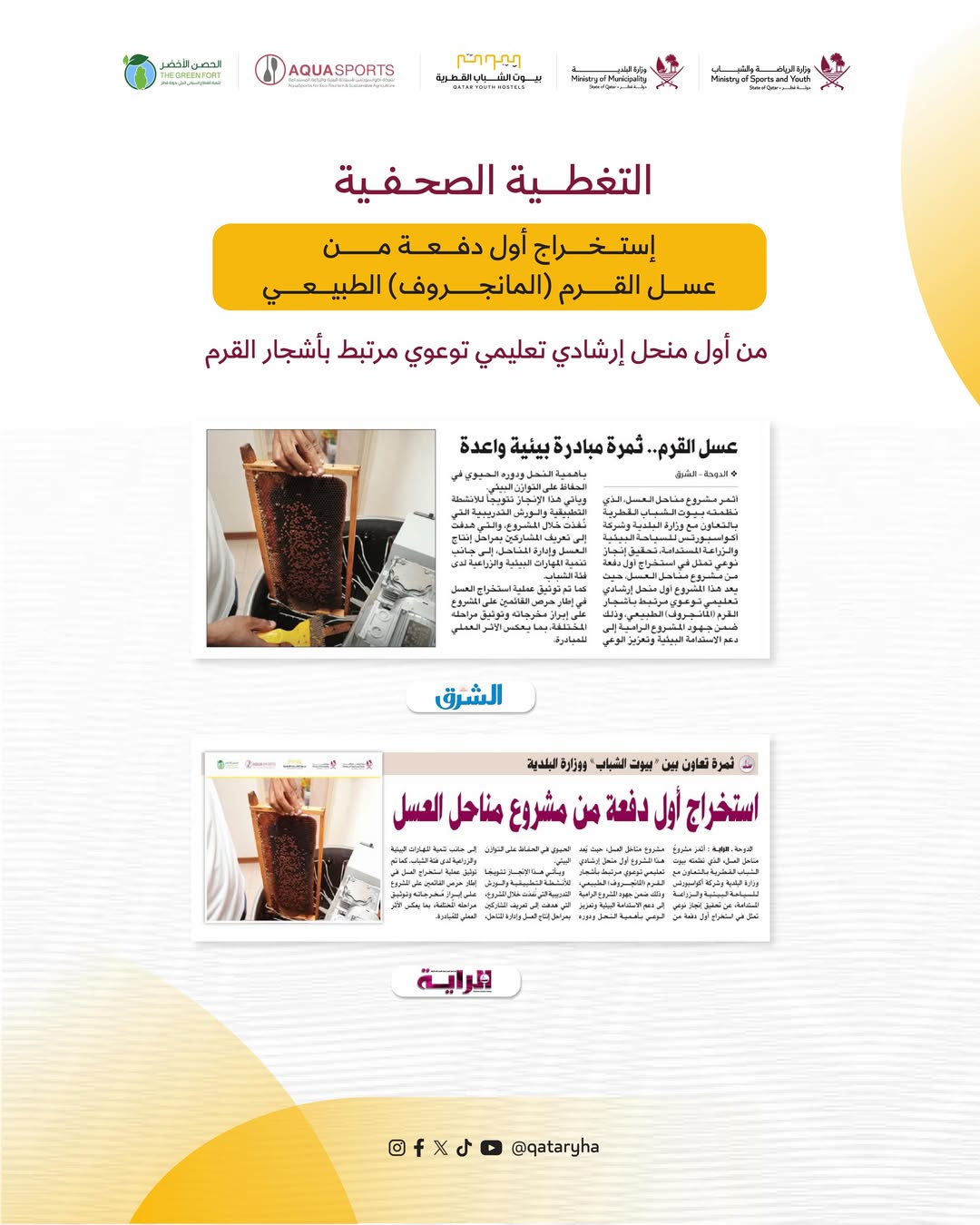 Media coverage of the extraction of the first batch of natural Crimean (mangrove) honey