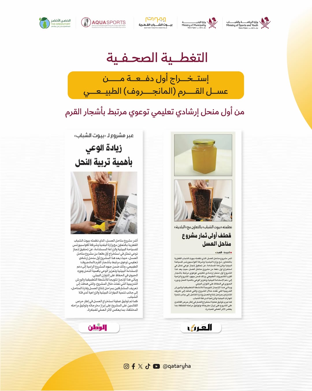 Media coverage of the extraction of the first batch of natural Crimean (mangrove) honey